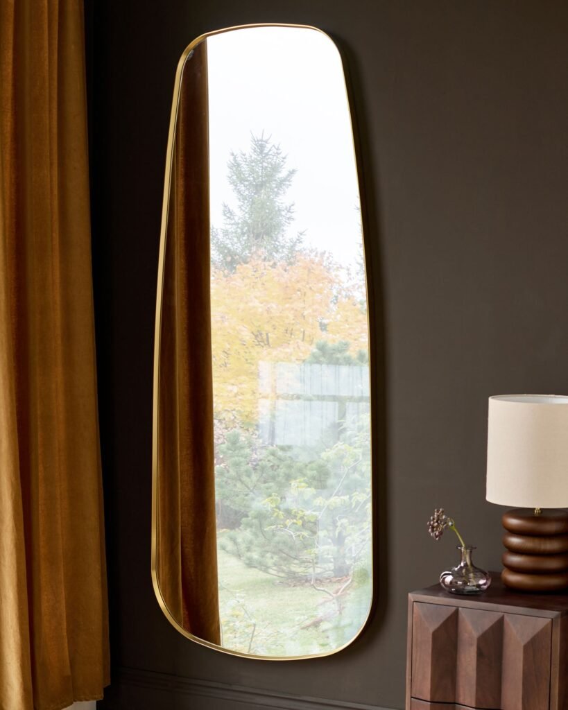 Channing gold full length leaner mirror – Dusk England Front