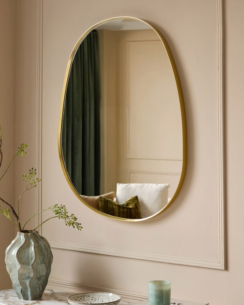 Channing gold Dusk England pond wall mirror Front