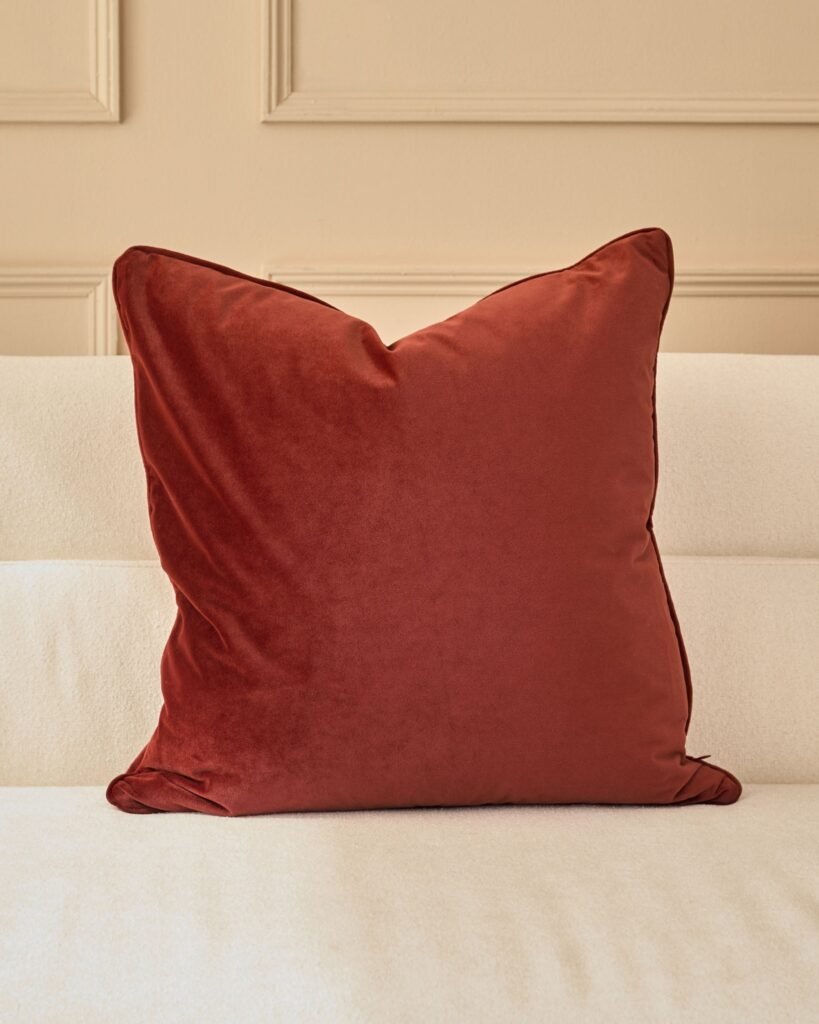 Dusk Luca toffee red large cushion Front