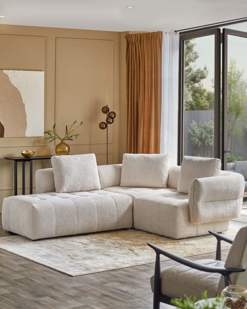 Dusk Scotland Lillian natural weave left hand small corner chaise sofa Front