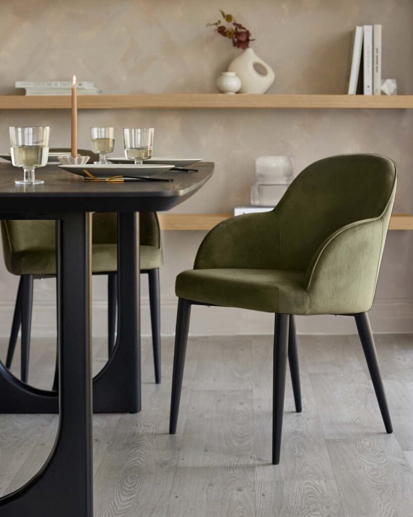 Lani olive green velvet dining chair - set of 2 – Dusk Front