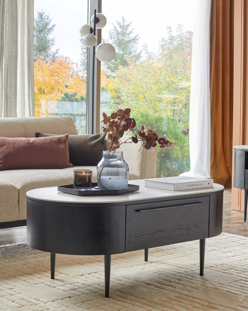 Manhattan marbled Dusk Scotland ceramic coffee table Front