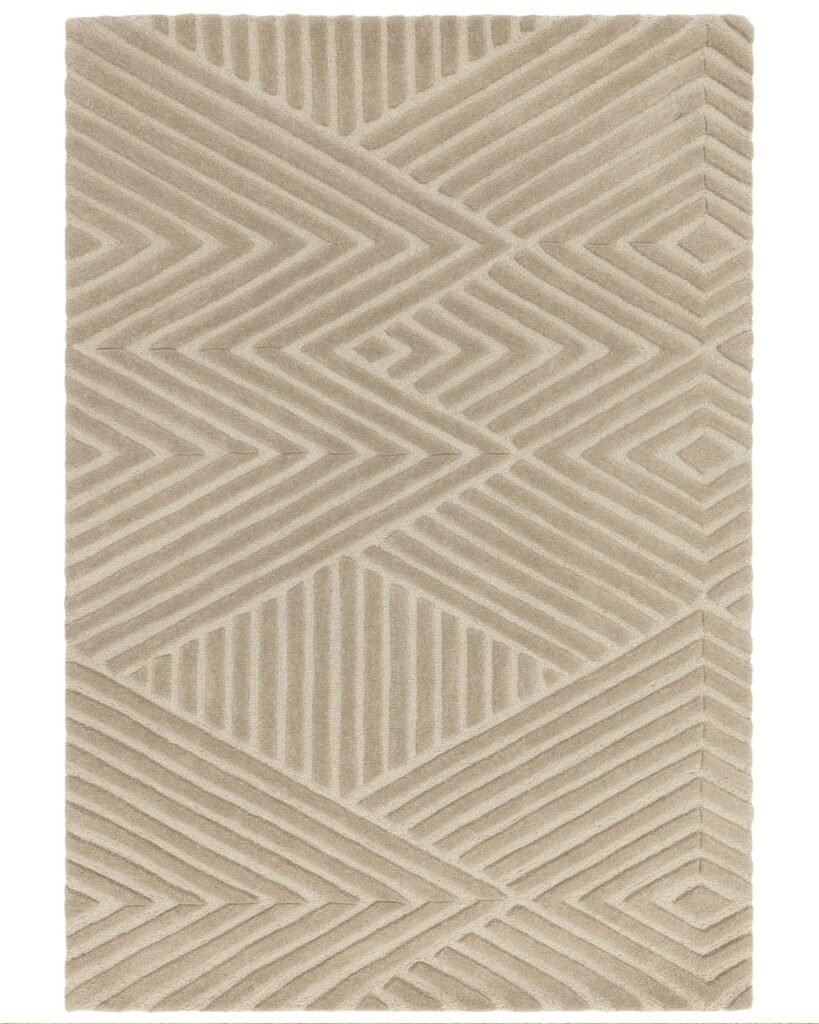 Abstract Point mocha Dusk England textured medium rug Front