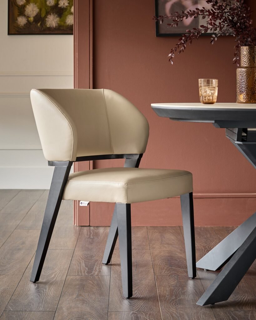 Dusk Scotland Ada natural leather dining chair - set of 2 Front