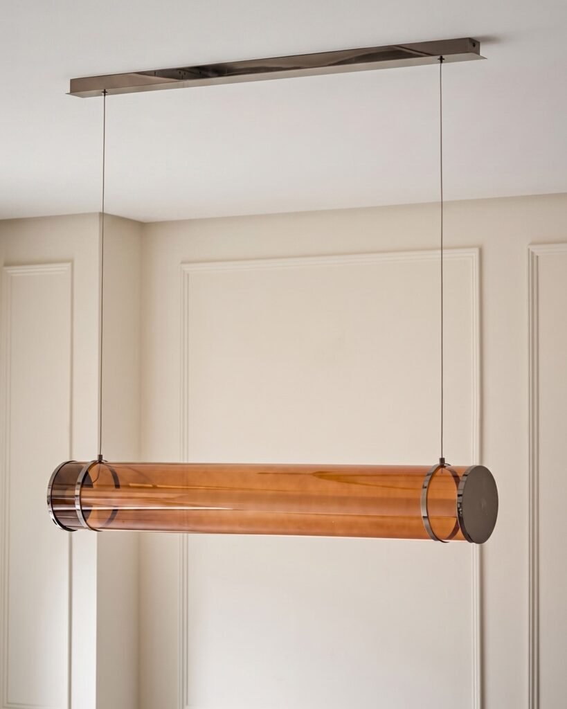 Dusk Amber caramel glass bar pendant light Front