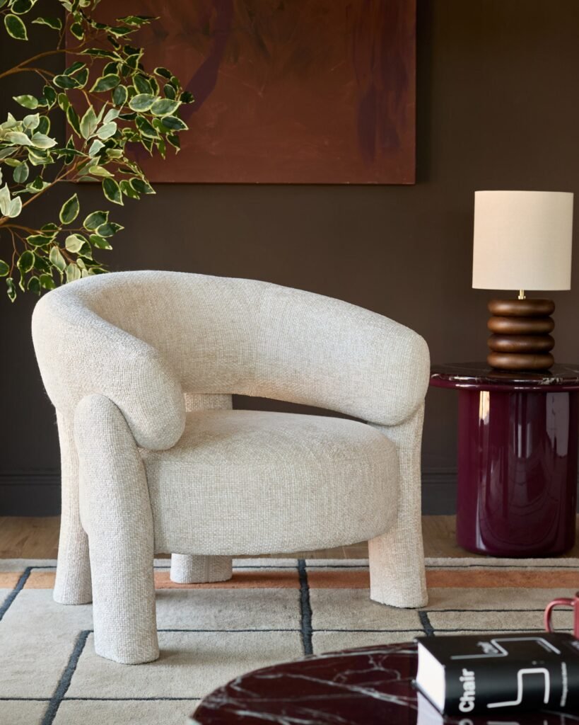 Dusk England Anya natural fabric accent chair Front