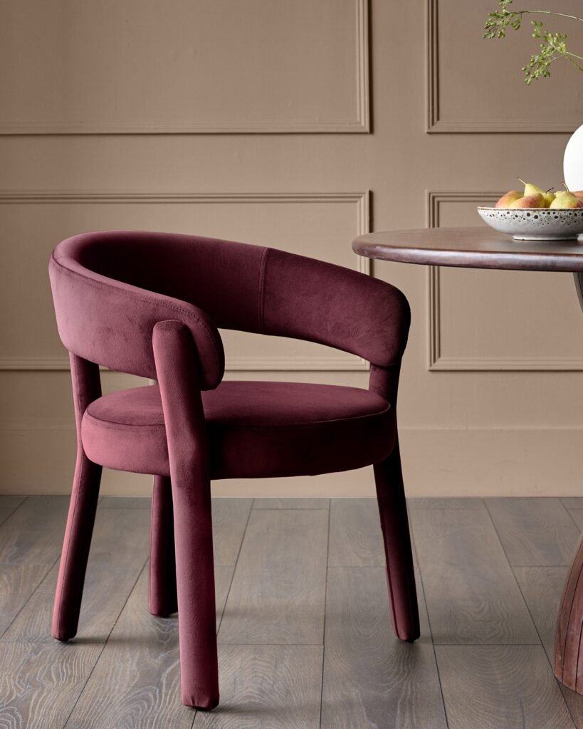 Anya plum velvet dining chair – Dusk Front