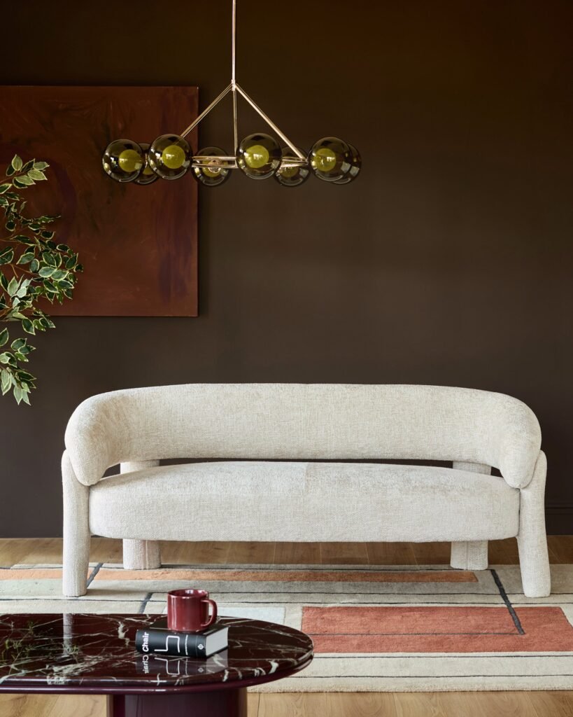 Dusk Scotland Anya natural fabric accent sofa Front