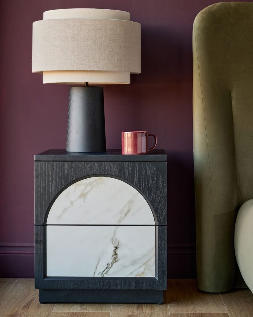 Archie natural Dusk England ceramic bedside table Front