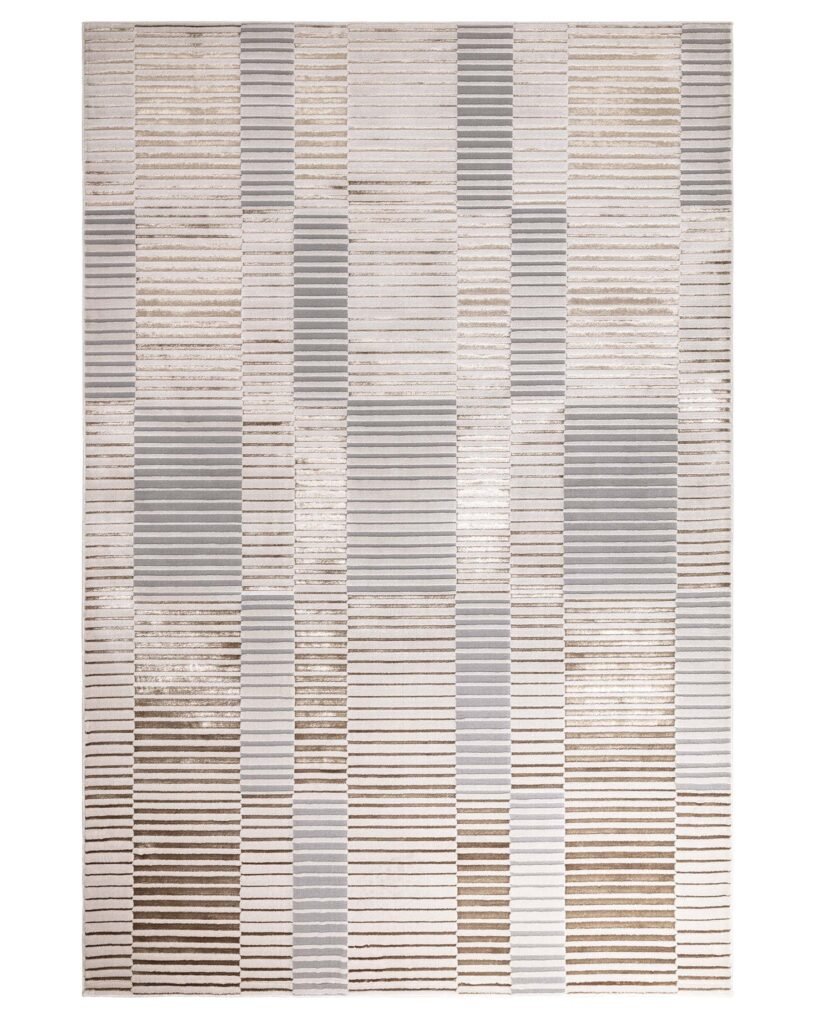 Bijou mixed metallics Dusk Scotland textured small  rug Front