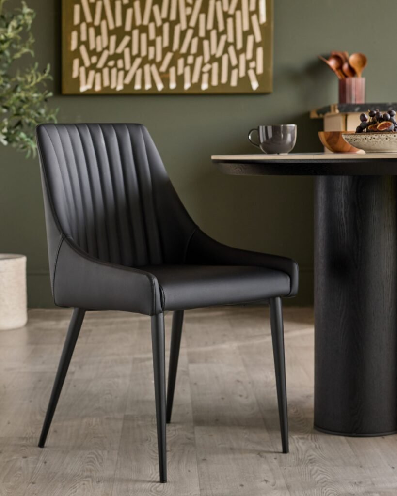 Dusk Blakely black faux leather dining chair - set of 2 Front