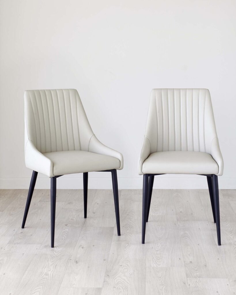 Blakely light grey faux leather dining chair - set of 2 – Dusk Front