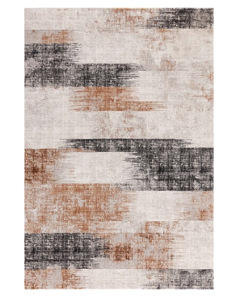 Dusk England Blurred terracotta textured small rug Front