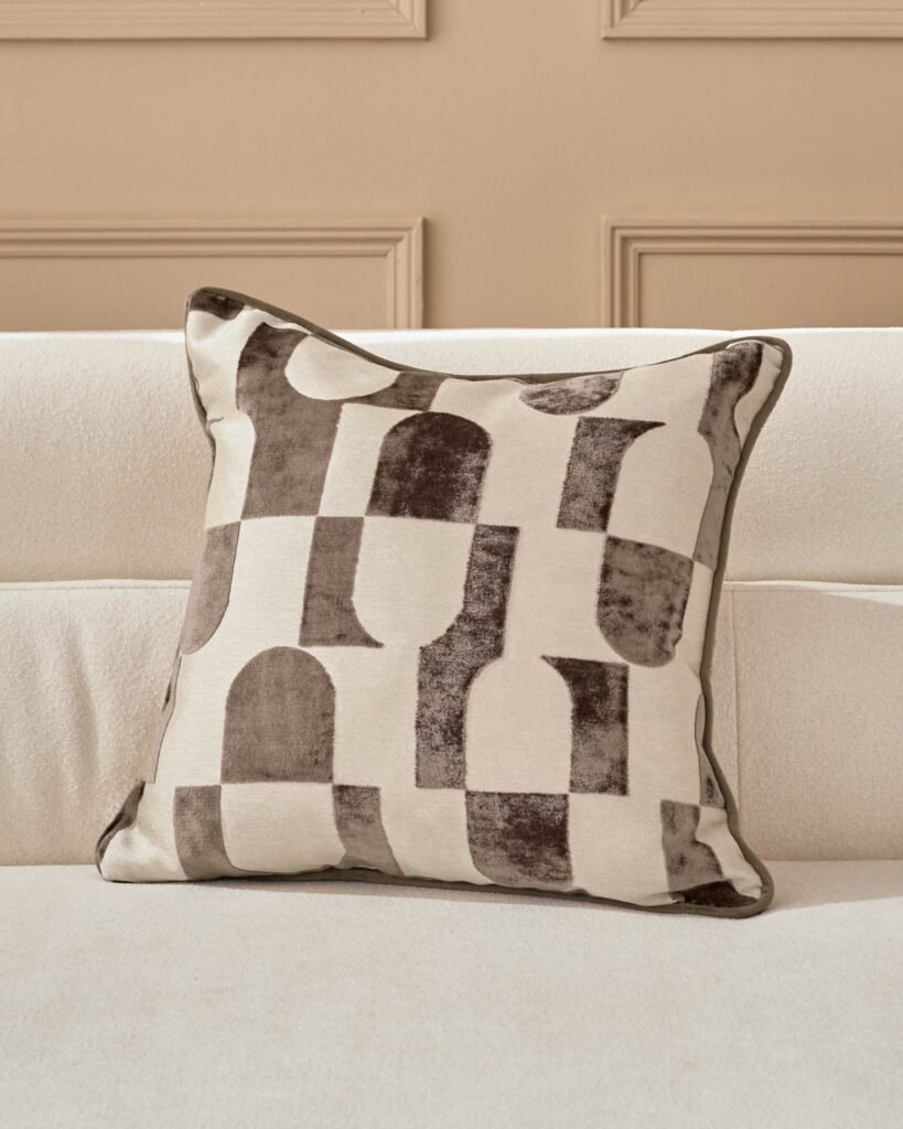 Bridget chocolate medium cushion – Dusk Scotland Front