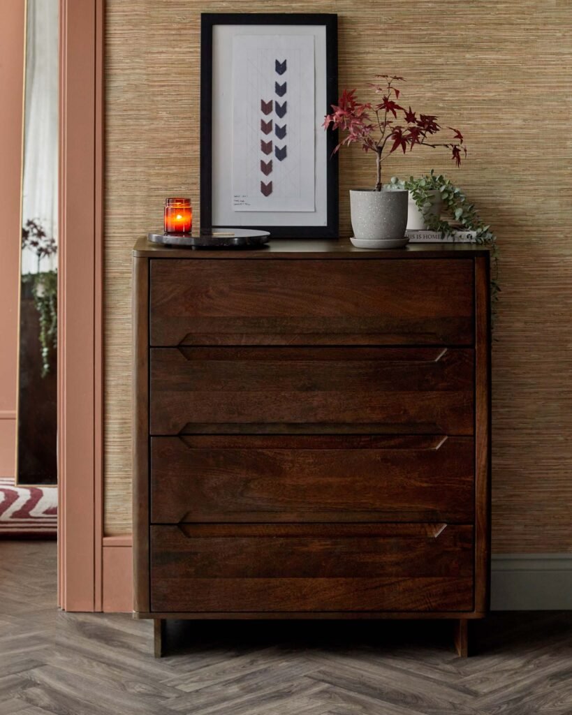 Bryce dark mango wood chest of drawers – Dusk England Front