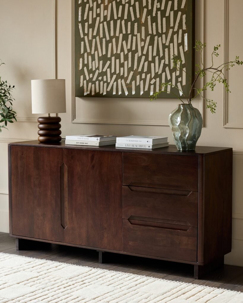 Bryce dark Dusk England mango wood sideboard Front