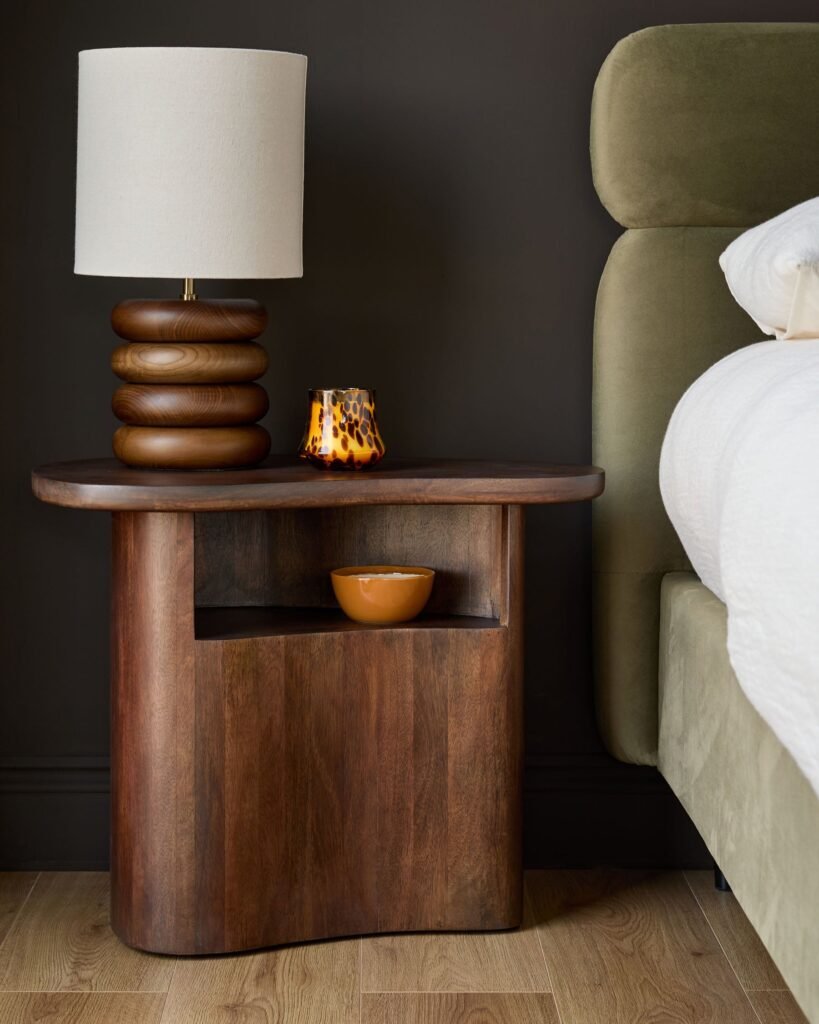 Dusk England Burleigh dark mango wood side table Front