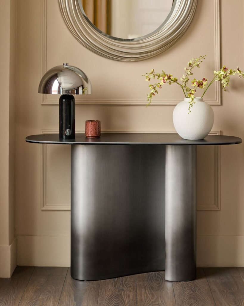 Dusk Scotland Carlo dark grey ceramic console table Front