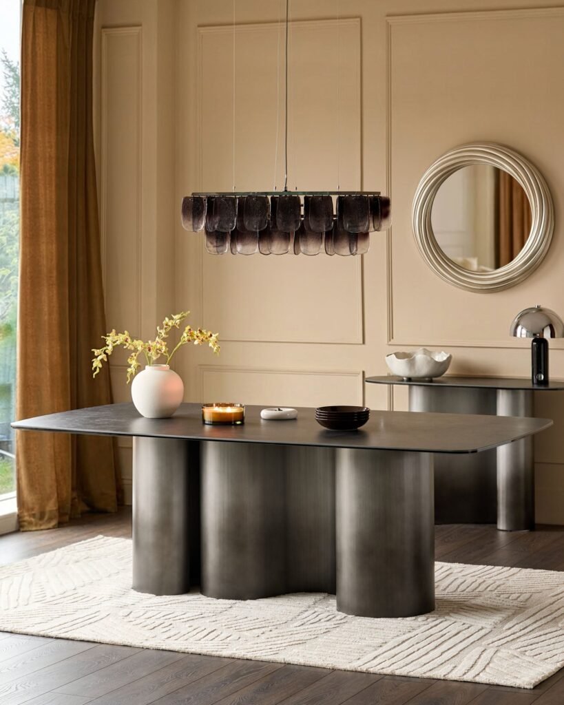 Dusk Scotland Carlo dark grey ceramic 8 seater dining table Front