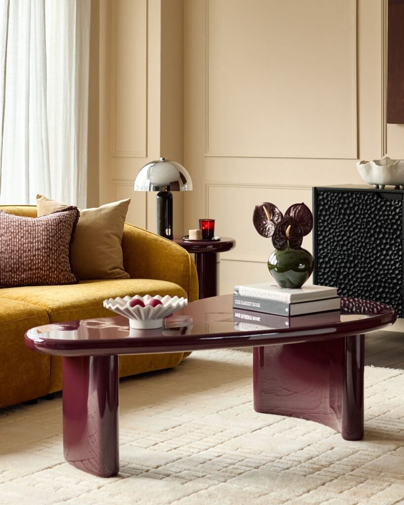 Carmela plum gloss coffee table – Dusk Front