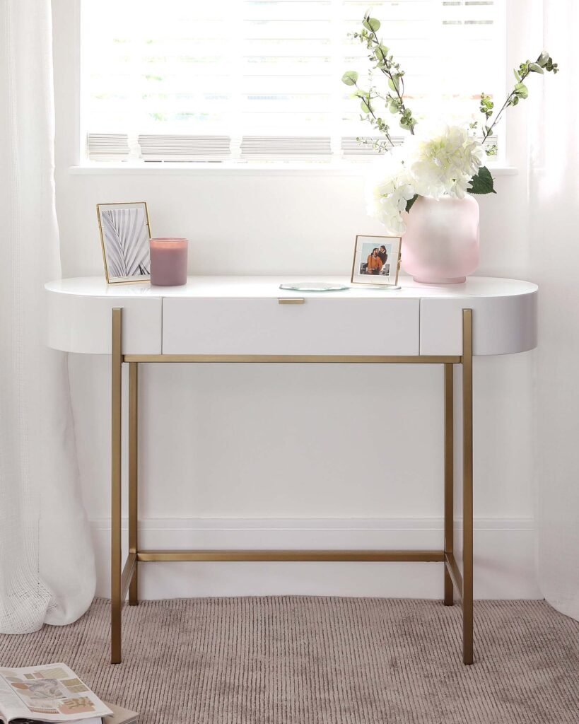 Dusk Carmen White Dressing Table Front