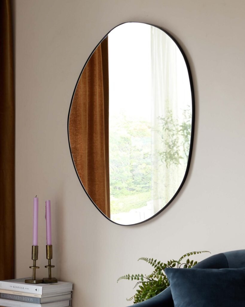 Caspian Medium Dusk Wall Mirror Black Front