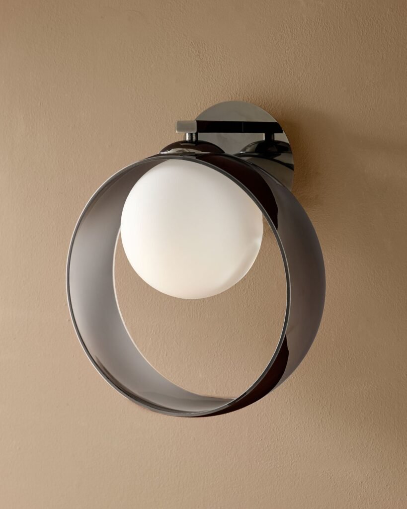 Dusk Chloe silver glass adjustable wall light Front