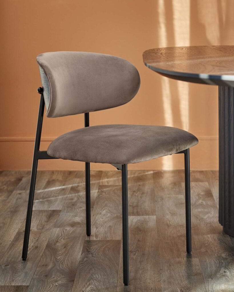 Cree mocha velvet dining Dusk Scotland chair - set of 2 Front