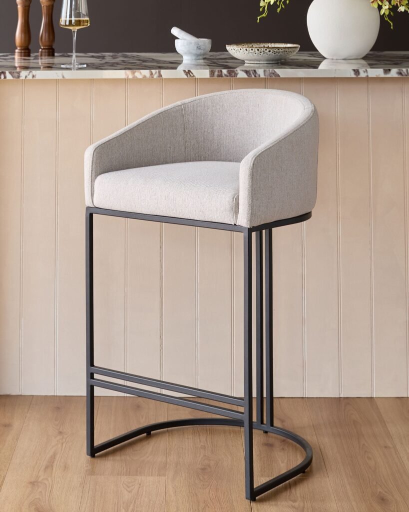 Dusk Scotland Dakota natural fabric bar stool Front