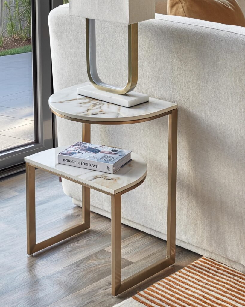 Demi natural ceramic side table – Dusk Scotland Front
