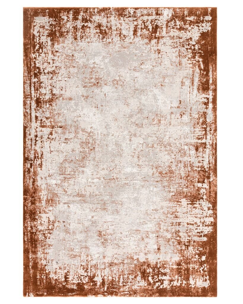 Distressed rust Dusk textured medium rug Front