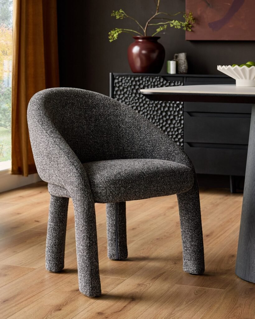 Easton dark grey Dusk Scotland chenille dining chair Front
