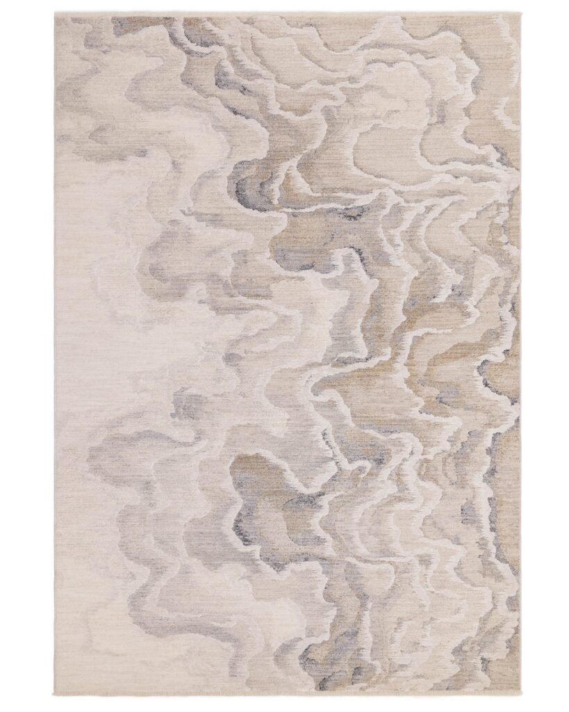 Eden soft silver Dusk England textured medium rug Front