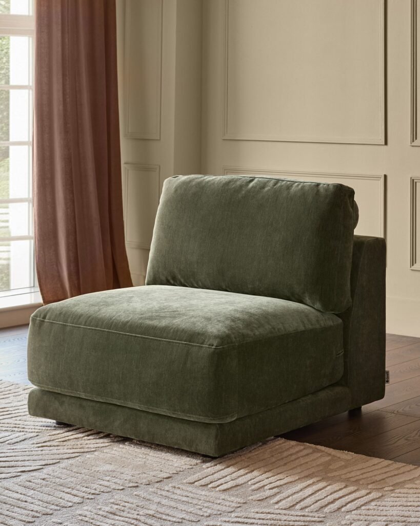 Eden dark green Dusk Scotland chenille sofa module Front