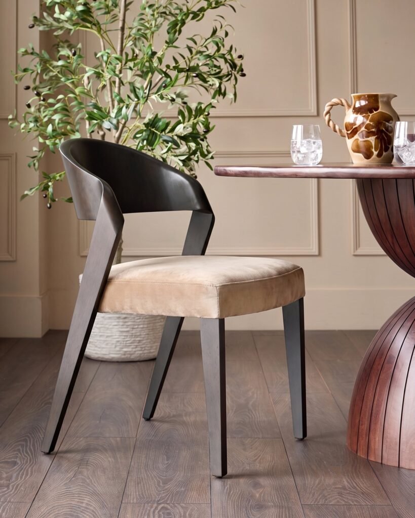 Dusk England Enzo champagne velvet dining chair - set of 2 Front