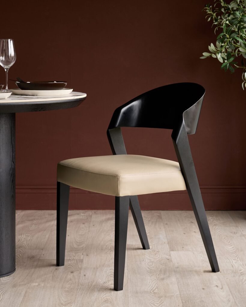 Enzo natural leather dining chair - set of 2 – Dusk England Front
