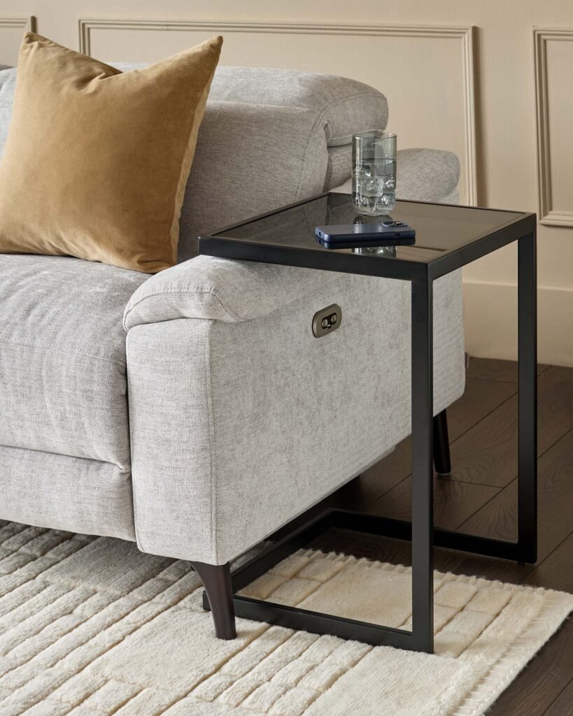 Ezra Smoked Dusk England Glass Tray Table Front