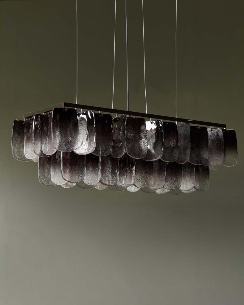 Estelle smoked ombre Dusk Scotland glass adjustable pendant light Front