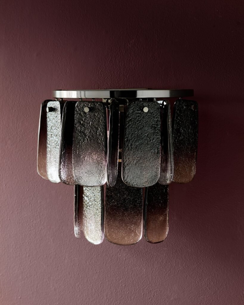Estelle smoked ombre glass wall light – Dusk Scotland Front