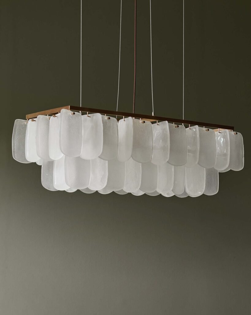 Dusk England Estelle white glass adjustable pendant light Front
