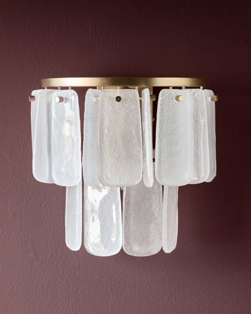Estelle white Dusk England glass wall light Front