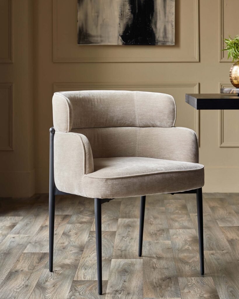 Dusk Scotland Felix champagne chenille dining chair - set of 2 Front