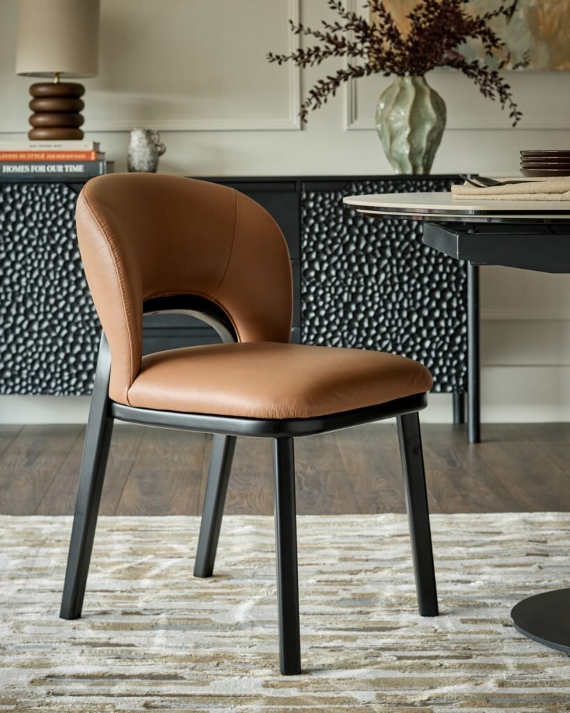 Fio tan leather dining chair - set of 2 – Dusk Front