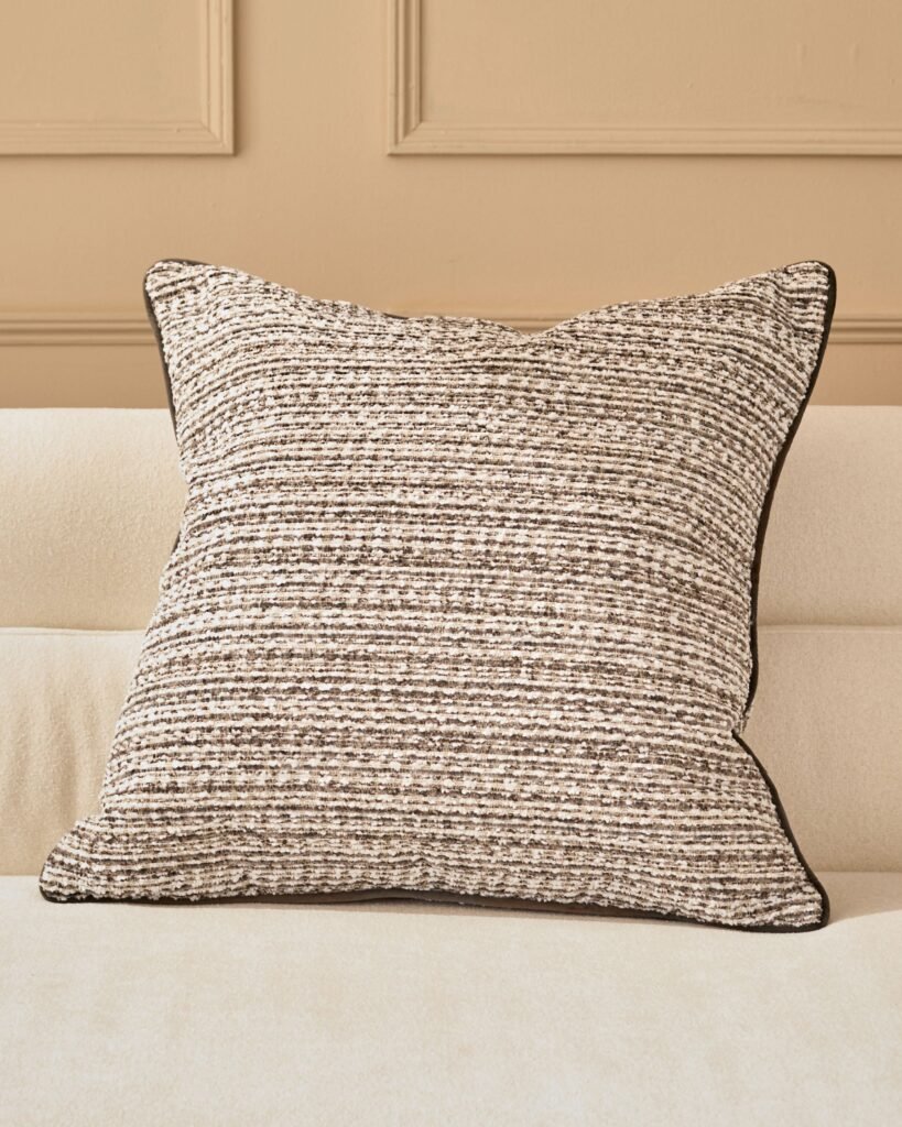 Franco chocolate patterned large cushion – Dusk Scotland Front