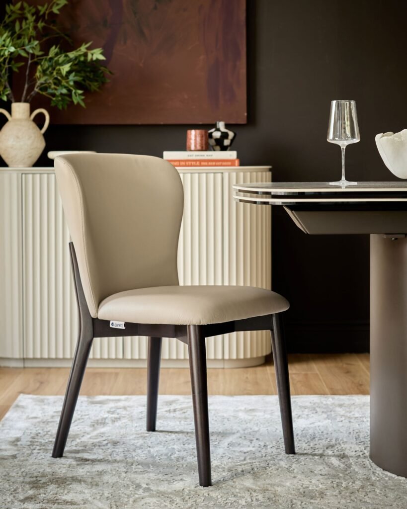 Dusk Scotland Franco natural leather dining chair - set of 2 Front