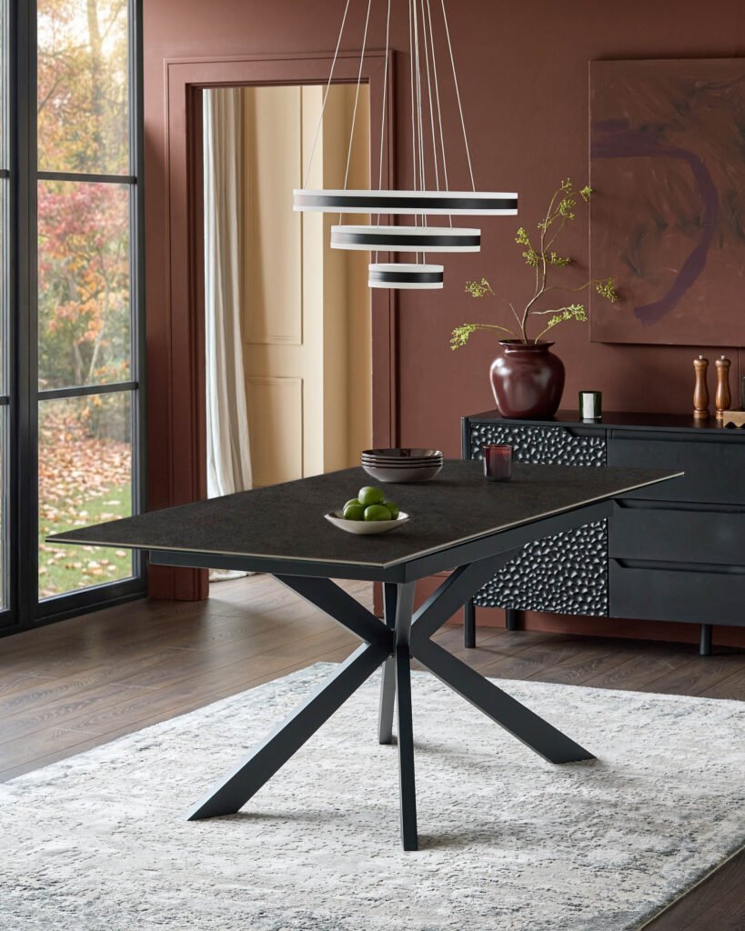 Hayden Dark Grey Ceramic Extending 6 To 8 Seater Dining Table – Dusk Scotland Front