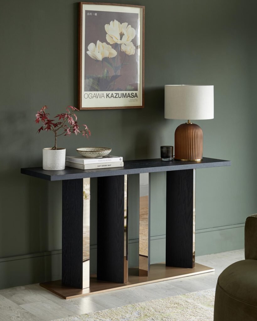Holland black ash console table – Dusk Front