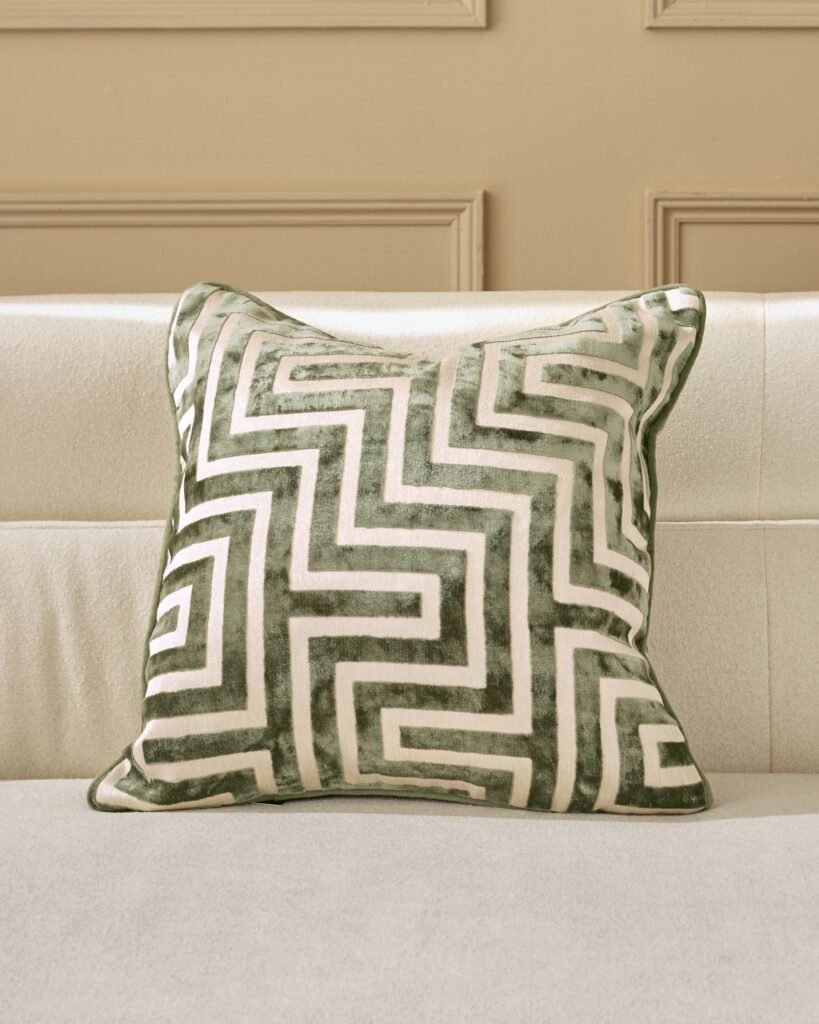 Dusk England Imani olive green medium cushion Front