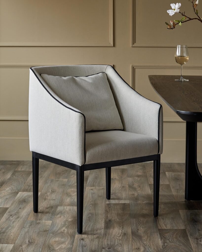 Julep ivory dual Dusk England tone fabric dining chair Front