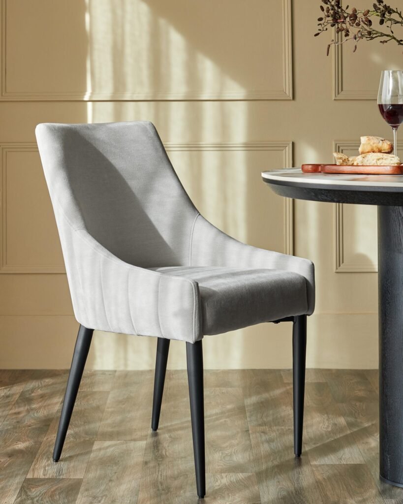 Juliana natural grey fabric dining chair - set of 2 – Dusk Front
